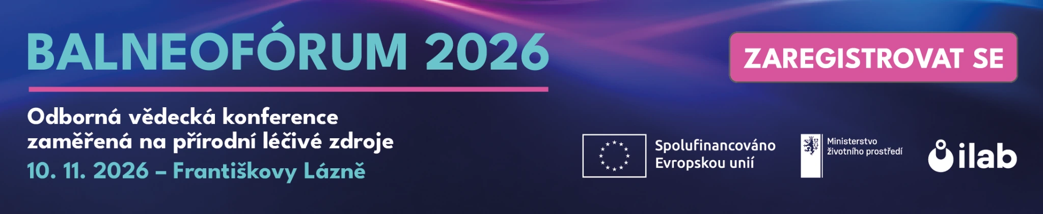 Konferenčný banner Balneofórum 2026 s termínom a miestom podujatia
