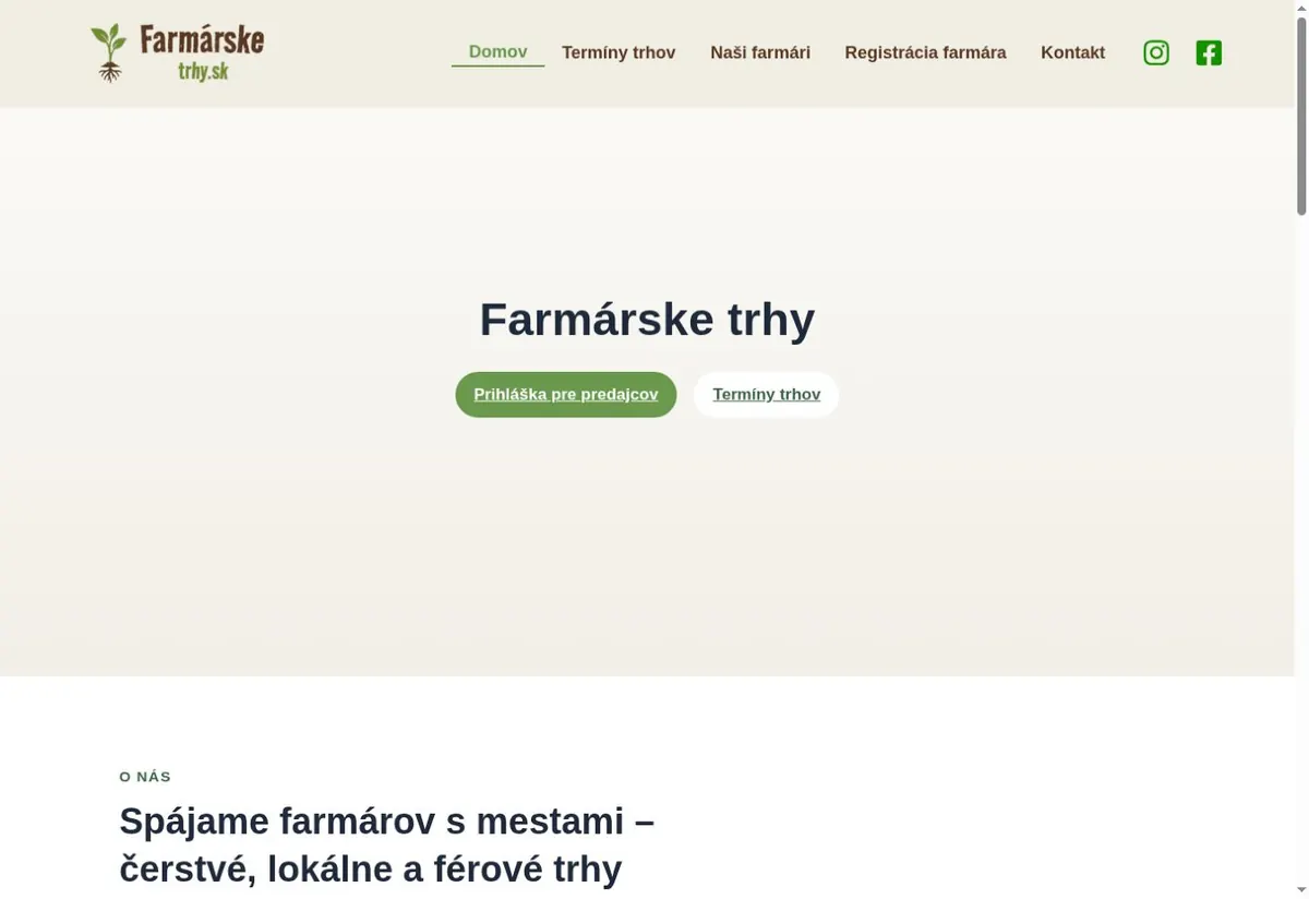 Web Farmárske trhy